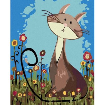 Zuty - KOČIČKA A LUČNÍ KVÍTI - 40x50 cm - Diamantové malování sada Zuty - KOČIČKA A LUČNÍ KVÍTI - 40x50 cm - Diamantové malování sada