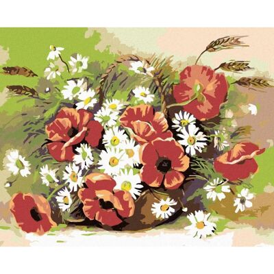 Zuty - VLČÍ MÁK A KOPRETINY - 40x50 cm - Diamantové malování Zuty - VLČÍ MÁK A KOPRETINY - 40x50 cm - Diamantové malování