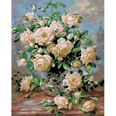 Zuty - BÍLÉ RŮŽE - 40x50 cm - bez rámu - Diamond painting kit Zuty - BÍLÉ RŮŽE - 40x50 cm - bez rámu - Diamond painting kit