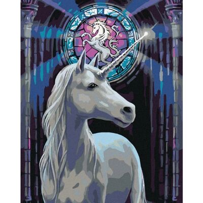 Zuty - BÍLÝ JEDNOROŽEC - 40x50 cm - napnuté plátno na rám - Diamond painting kit Zuty - BÍLÝ JEDNOROŽEC - 40x50 cm - napnuté plátno na rám - Diamond painting kit