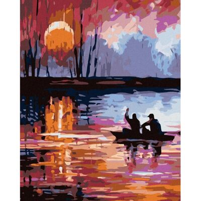 Zuty - Západ Slunce na Jezeře - 40x50 cm - Bez rámu - Diamantové malování Zuty - Západ Slunce na Jezeře - 40x50 cm - Bez rámu - Diamantové malování