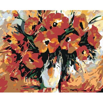 Zuty - VLČÍ MÁK V BÍLÉ VÁZE - 40x50 cm - napnuté plátno na rám - Diamantové malování Zuty - VLČÍ MÁK V BÍLÉ VÁZE - 40x50 cm - napnuté plátno na rám - Diamantové malování