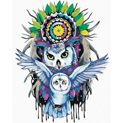Zuty - SOVY A MANDALA - 40x50 cm - Diamond painting Zuty - SOVY A MANDALA - 40x50 cm - Diamond painting