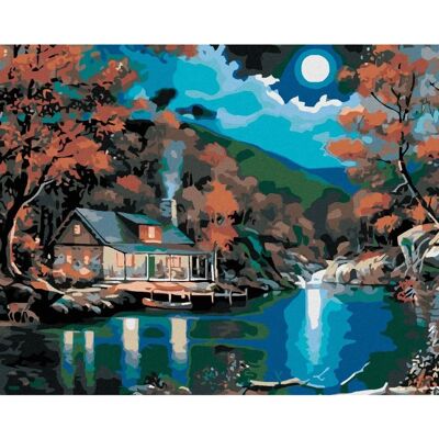Zuty - CHATKA U JEZERA - 40x50 cm - Diamantové malování Zuty - CHATKA U JEZERA - 40x50 cm - Diamantové malování