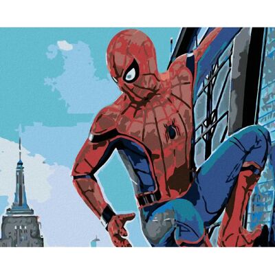 Zuty - SPIDERMAN VE MĚSTĚ - 40x50 cm - napnuté plátno na rám - Diamantové malování - sada Zuty - SPIDERMAN VE MĚSTĚ - 40x50 cm - napnuté plátno na rám - Diamantové malování - sada
