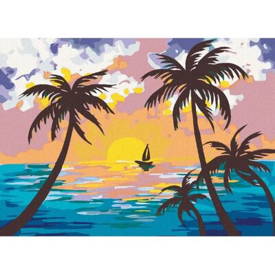 Zuty - ZÁPAD SLUNCE ZA PALMAMI - 40x50 cm - Diamond painting kit Zuty - ZÁPAD SLUNCE ZA PALMAMI - 40x50 cm - Diamond painting kit