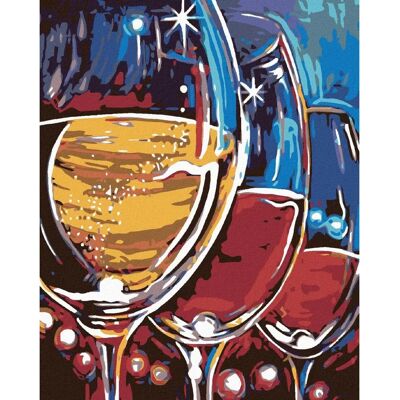 Zuty - TŘI SKLENKY VÍNA - 40x50 cm - Diamond painting kit Zuty - TŘI SKLENKY VÍNA - 40x50 cm - Diamond painting kit