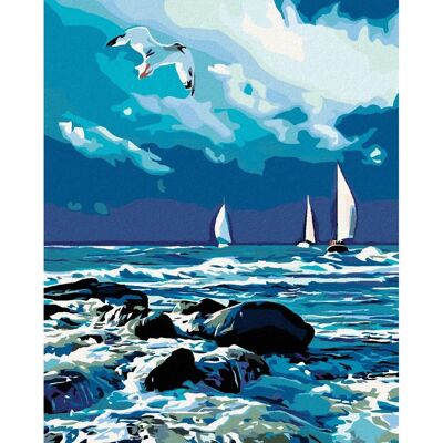 Zuty - PLACHETNICE NA MOŘI A LETÍCÍ RACEK - 40x50 cm Zuty - PLACHETNICE NA MOŘI A LETÍCÍ RACEK - 40x50 cm
