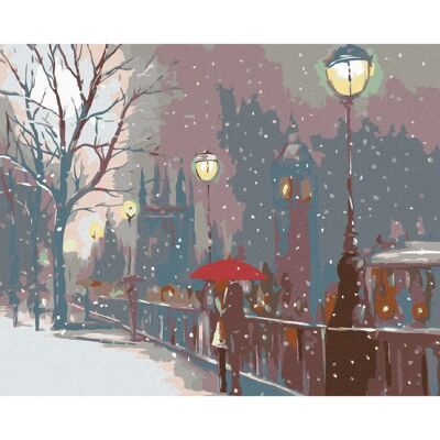 Zuty - MILENCI NA MOSTĚ A PADAJÍCÍ SNÍH - 40x50 cm - Diamond painting kit Zuty - MILENCI NA MOSTĚ A PADAJÍCÍ SNÍH - 40x50 cm - Diamond painting kit