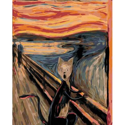 Zuty Diamantové malování - KŘIK KOCOUR - INSPIRACE E. MUNCH - 40x50 cm - Obraz Zuty Diamantové malování - KŘIK KOCOUR - INSPIRACE E. MUNCH - 40x50 cm - Obraz