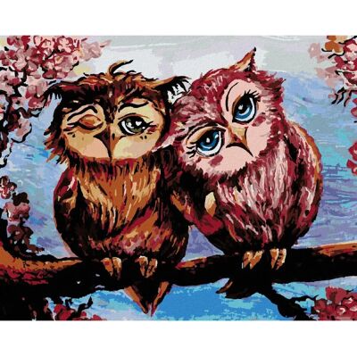 Zuty - Sovy na stromě - 40x50 cm - Canvas diamond painting Zuty - Sovy na stromě - 40x50 cm - Canvas diamond painting