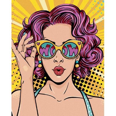 Zuty - POP-ART ŽENA S RŮŽOVÝMI VLASY - 40x50 cm - Bez rámu - Bez vypnutí plátna - Diamantové malování Zuty - POP-ART ŽENA S RŮŽOVÝMI VLASY - 40x50 cm - Bez rámu - Bez vypnutí plátna - Diamantové malování