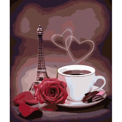Zuty - KÁVA, RŮŽE A MALÁ EIFFELOVA VĚŽ - Diamond painting kit Zuty - KÁVA, RŮŽE A MALÁ EIFFELOVA VĚŽ - Diamond painting kit