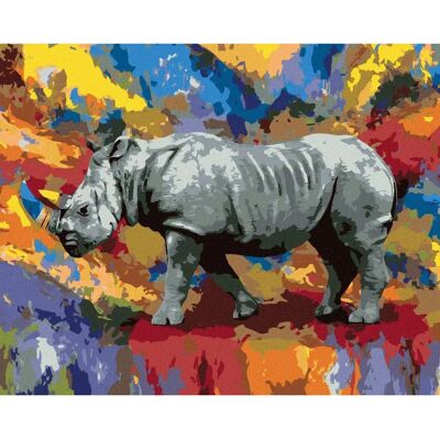 Zuty - Barevný nosorožec - 40x50 cm - Diamond painting kit Zuty - Barevný nosorožec - 40x50 cm - Diamond painting kit