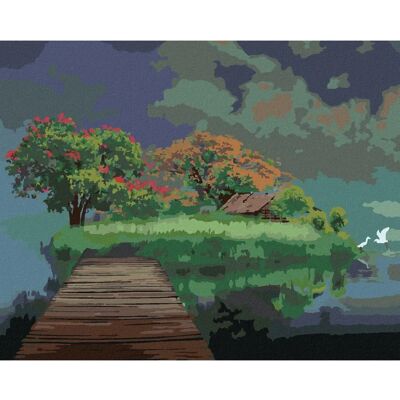Zuty - MOST DO ŘÍŠE SNŮ - 40x50 cm - Plátno bez rámu - Sada diamantového malování Zuty - MOST DO ŘÍŠE SNŮ - 40x50 cm - Plátno bez rámu - Sada diamantového malování