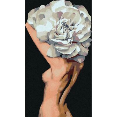 Zuty - Nahá žena za květem - 40x50 - bez rámu - Diamond Painting Zuty - Nahá žena za květem - 40x50 - bez rámu - Diamond Painting