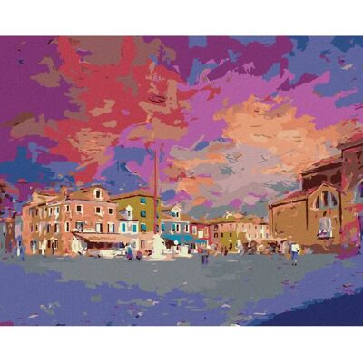 Zuty - NÁMĚSTÍ NA OSTROVĚ BURANO - 40x50 cm Zuty - NÁMĚSTÍ NA OSTROVĚ BURANO - 40x50 cm