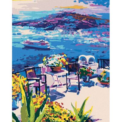 Zuty - TERASA NA SANTORINI - 40x50 cm - Diamant malířský set Zuty - TERASA NA SANTORINI - 40x50 cm - Diamant malířský set