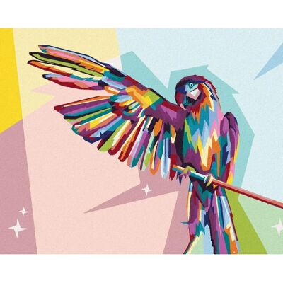Zuty - Diamantové malování - Barevný papoušek na větvi Zuty - Diamantové malování - Barevný papoušek na větvi