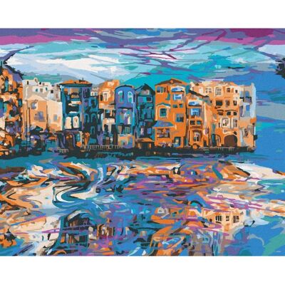 Zuty - ODRAZ MĚSTA VE VODĚ - 40x50 cm - Diamantové malování Zuty - ODRAZ MĚSTA VE VODĚ - 40x50 cm - Diamantové malování