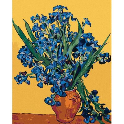 Zuty - Kosatce na žlutém podkladu dle Van Gogha - 40x50 cm - Malování podle čísel Zuty - Kosatce na žlutém podkladu dle Van Gogha - 40x50 cm - Malování podle čísel