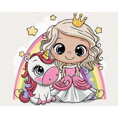 Zuty - DÍVKA A JEDNOROŽEC S DUHOU - 40x50 cm - Diamond painting kit Zuty - DÍVKA A JEDNOROŽEC S DUHOU - 40x50 cm - Diamond painting kit