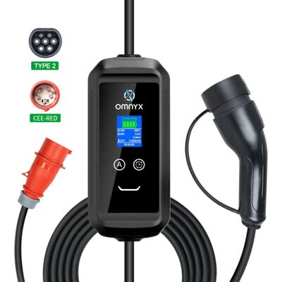 Încărcător portabil EV Omnyx - 22kW, Tip 2, WiFi, Bluetooth Încărcător portabil EV Omnyx - 22kW, Tip 2, WiFi, Bluetooth