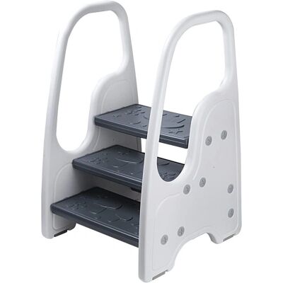 Tuktuk - 3-Step Stool - Grey - 60 kg - Kids Step Stool Tuktuk - 3-Step Stool - Grey - 60 kg - Kids Step Stool