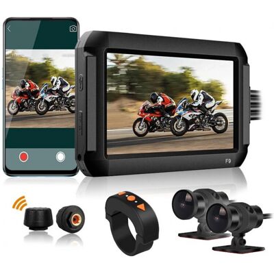 Sistema con telecamere doppie Secutek F9 per moto - Telecamera motociclistica Sistema con telecamere doppie Secutek F9 per moto - Telecamera motociclistica