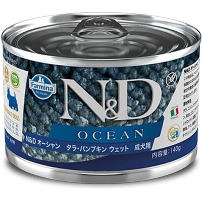Cibo umido per cani Farmina N&D Ocean - Merluzzo e zucca, Mini, 140g Cibo umido per cani Farmina N&D Ocean - Merluzzo e zucca, Mini, 140g