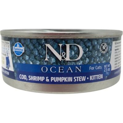 Farmina N&D Katt Ocean Tunga, Torsk, Räkor & Pumpa 70G Farmina N&D Katt Ocean Tunga, Torsk, Räkor & Pumpa 70G