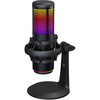 RAMPAGE Bemol Mikrofon - Schwarz - USB, PC/MAC/Android, Rauschunterdrückung, Ständer, 2m Kabel, RGB RAMPAGE Bemol Mikrofon - Schwarz - USB, PC/MAC/Android, Rauschunterdrückung, Ständer, 2m Kabel, RGB