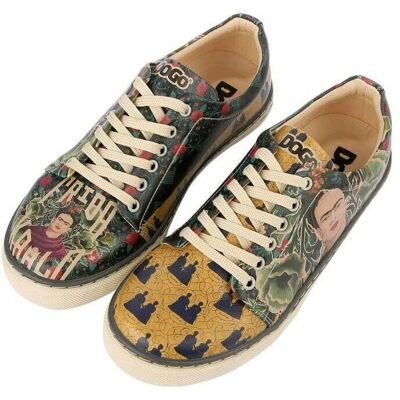 DOGO Baskets Vertes en Cuir Végétalien - Frida Kahlo FKL - Publicité DOGO Baskets Vertes en Cuir Végétalien - Frida Kahlo FKL - Publicité