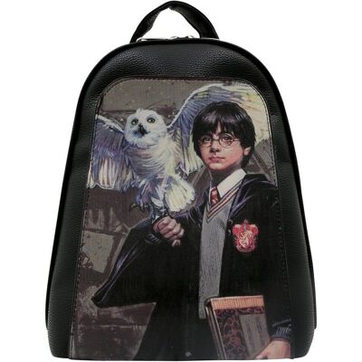 DOGO Mochila de Cuero Vegano Negra Harry Potter DOGO Mochila de Cuero Vegano Negra Harry Potter