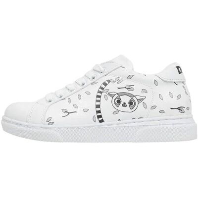 DOGO Weiße Vegane Leder Sneaker - Lemur Design - Freizeitschuhe DOGO Weiße Vegane Leder Sneaker - Lemur Design - Freizeitschuhe