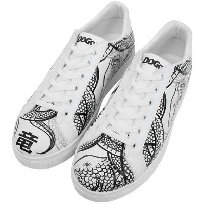 DOGO Weiße Vegane Leder Sneakers - Drachendesign - Herren Größe 44 DOGO Weiße Vegane Leder Sneakers - Drachendesign - Herren Größe 44
