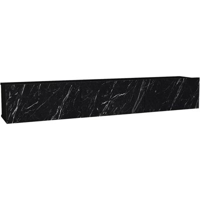 Vente-unique Wall-mounted TV Cabinet - Black Marble Effect Vente-unique Wall-mounted TV Cabinet - Black Marble Effect