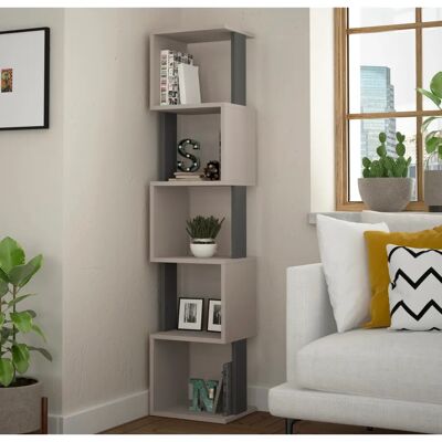 Piri Megapap Bookcase - Anthracite - 35x30x161 cm Piri Megapap Bookcase - Anthracite - 35x30x161 cm