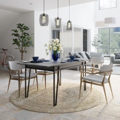 NADUVI - Leo - 132x80x76 cm - Metall Grau - Esstisch NADUVI - Leo - 132x80x76 cm - Metall Grau - Esstisch