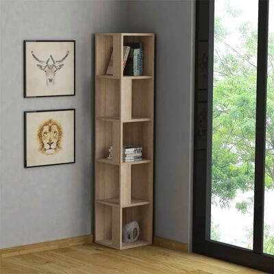 Decortie Tall Corner Bookcase - Natural Oak Effect Decortie Tall Corner Bookcase - Natural Oak Effect