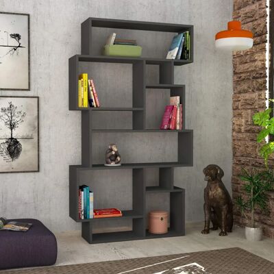 Decortie Karmato Bookcase - Anthracite Grey Tall Storage Unit Decortie Karmato Bookcase - Anthracite Grey Tall Storage Unit
