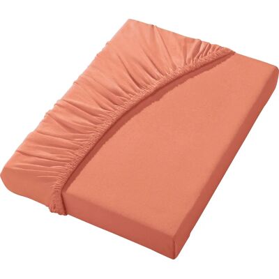 WÄSCHEPUR WITT-PBK-Fitted Sheet - Jersey, 100% katoen, Terracotta WÄSCHEPUR WITT-PBK-Fitted Sheet - Jersey, 100% katoen, Terracotta