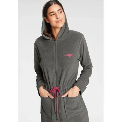 Kangaroos Kira Damenbademantel Grau - Kurz, Modernes Design Kangaroos Kira Damenbademantel Grau - Kurz, Modernes Design