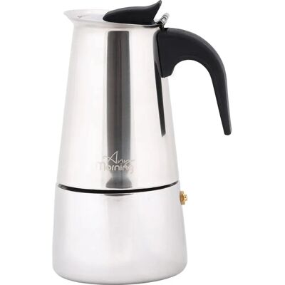 Any Morning Cafetière en Acier Inoxydable 200 Ml - Pour Gaz - Publicité Any Morning Cafetière en Acier Inoxydable 200 Ml - Pour Gaz - Publicité