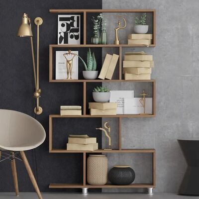 Hanah Home Nilüfer Walnuss Bücherregal - Regal, Walnuss, Modernes Design Hanah Home Nilüfer Walnuss Bücherregal - Regal, Walnuss, Modernes Design