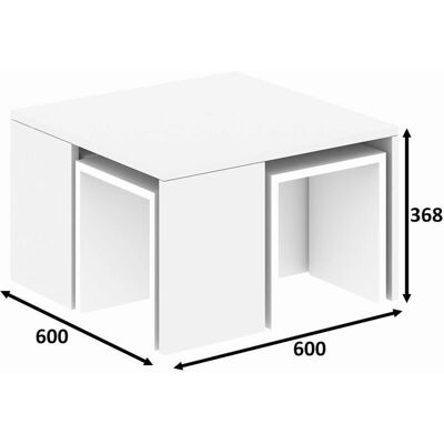 Kalune Design Ortanca - Bianco Set Tavolini Moderni Kalune Design Ortanca - Bianco Set Tavolini Moderni