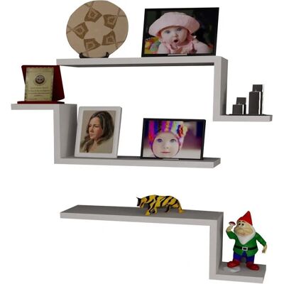Hanah Home Lowa Wandregal - Skandinavisches Design - Weiß - 58cm Hanah Home Lowa Wandregal - Skandinavisches Design - Weiß - 58cm