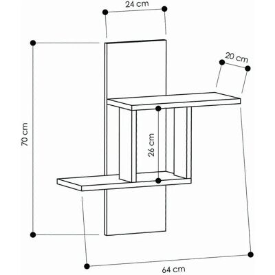 Homeroom - Mill Sonoma Eiche Wandregal - 64x70x20 cm Homeroom - Mill Sonoma Eiche Wandregal - 64x70x20 cm