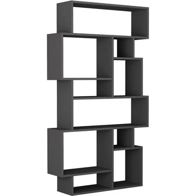 Estantería Hanah Home Karmato - Antracita - Aglomerado laminado - 169x96x26cm - Estantería Estantería Hanah Home Karmato - Antracita - Aglomerado laminado - 169x96x26cm - Estantería
