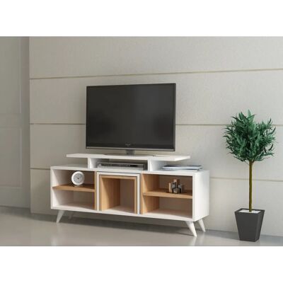 Hanah Home TV-Unterheit Kutay - Weiß, Teak - Fernsehmeubel Hanah Home TV-Unterheit Kutay - Weiß, Teak - Fernsehmeubel